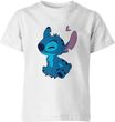 Zakochany stich z serduszkiem stitch Dziecięca koszulka (128, Biały)