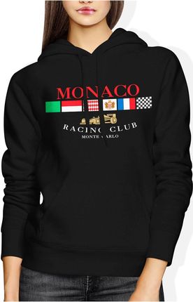 Monaco racing club Damska bluza z kapturem (L, Czarny)