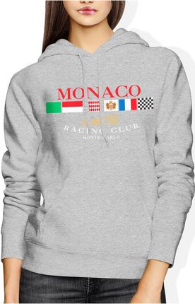 Monaco racing club Damska bluza z kapturem (L, Szary)