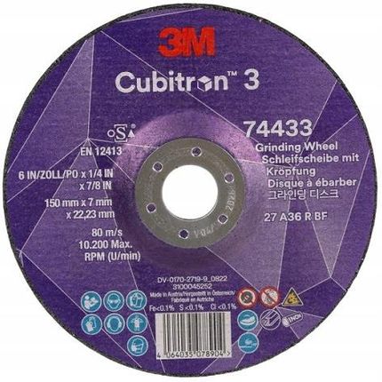 3M Cubitron 3 Tarcza Z Obniżonym Środkiem 74433 Special P36+ T27 150Mm