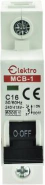 Inq Wyłącznik Nadprądowy Bezpiecznik N-P 1P C 16A Elektro Mcb-1-C-16 (Mcb1C16)