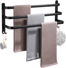 Zdjęcie Wieszak na ręczniki aluminiowy czarny 40 cm - Kłecko