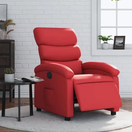 vidaXL Elektryczny Fotel Rozkładany Czerwony Obity Sztuczną Skórą 3204031