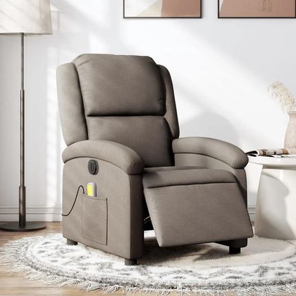 vidaXL Rozkładany Fotel Masujący Elektryczny Kolor Taupe Tkanina 3204160
