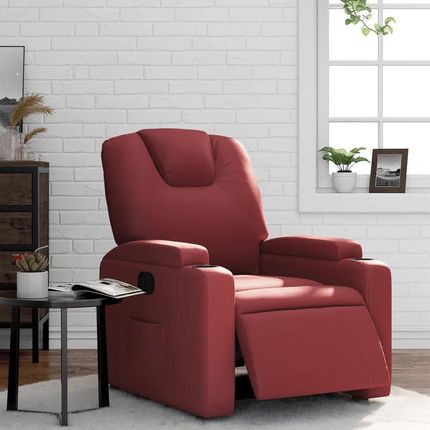 vidaXL Elektryczny Fotel Rozkładany Winna Czerwień Sztuczna Skóra 3204420