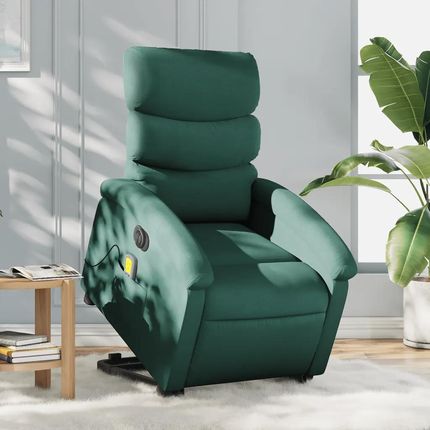 vidaXL Podnoszony Fotel Masujący Elektryczny Rozkładany Zielony 3204020