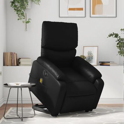 vidaXL Rozkładany Fotel Pionizujący Z Masażem Elektryczny Czarny 3204907