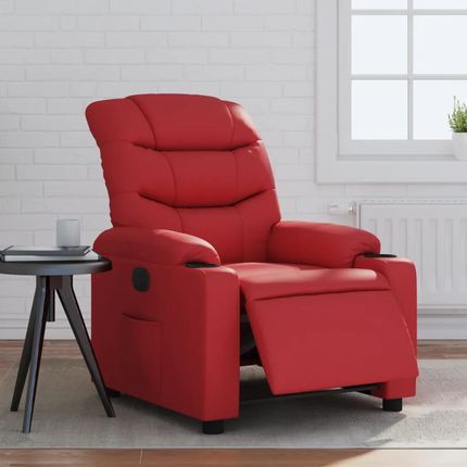 vidaXL Elektryczny Fotel Rozkładany Czerwony Obity Sztuczną Skórą 3206590
