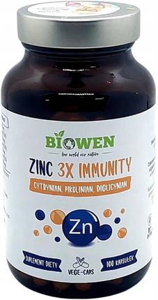Zinc 3X Immunity Cynk Complex+ Biowen 100 Kaps