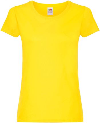 T-shirt damski okrągły dekolt Fruit of the Loom Original rozmiar L żółty