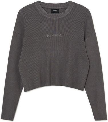 Cropp - Szary sweter oversize - Bordowy