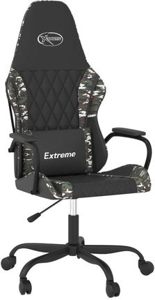 vidaXL Masujący fotel gamingowy, czarny i moro, sztuczna skóra 345544