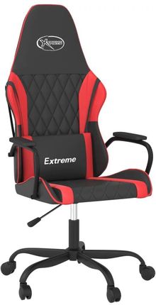 vidaXL Masujący fotel gamingowy, czarno-czerwony, sztuczna skóra 345534