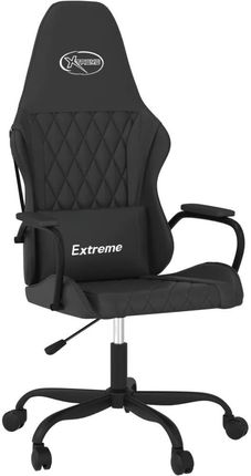 vidaXL Masujący fotel gamingowy, czarny, sztuczna skóra 345541