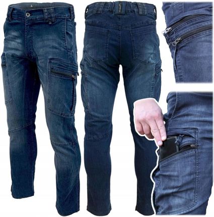 Texar Spodnie Bojówki Jeans Dominus Denim Elastyczne Wygodne L Short
