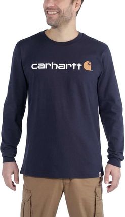 Koszulka męska z długim rękawem Carhartt Relaxed Fit Heavyweight Long-Sleeve Logo Graphic Navy