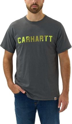 Koszulka męska T-shirt Carhartt Force Midweight Block Logo Cabon Heather