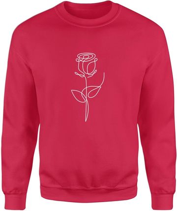 Róża minimalistyczna z kwiatem Męska bluza (M, Czerwony)