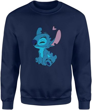 Zakochany stich z serduszkiem stitch Męska bluza (S, Granatowy)