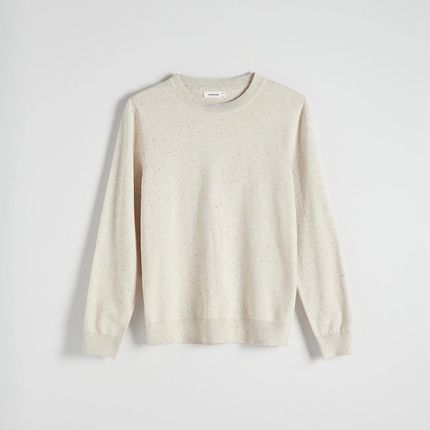 Reserved - Bawełniany sweter - Beżowy