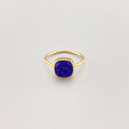 Moonstone Pierścionek Z Lapis Lazuli