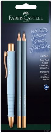 Faber-Castell Zestaw Długopis Poly Ball Urban I Ołówki Sky Blue
