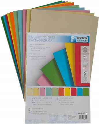 United Office Papier Kolorowy A4 Papier Ksero 200szt.