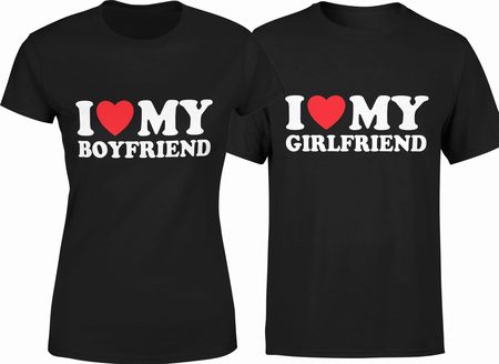 I love my boyfriend girlfriend koszulki dla pary zakochanych
