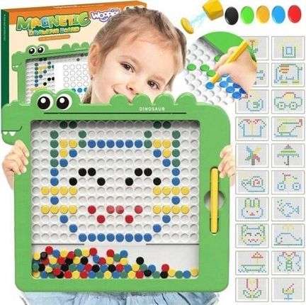 Woopie Tablica Magnetyczna Dino Board Mozaika Montessori Układanka Kropki Magpad