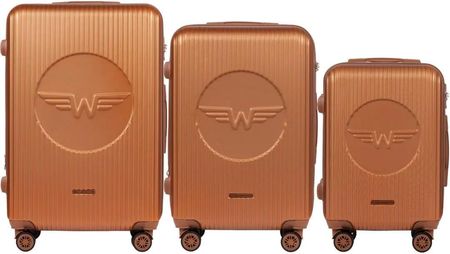Wings Swallow Zestaw 3 walizek L,M,S z ABS jasny brązowy