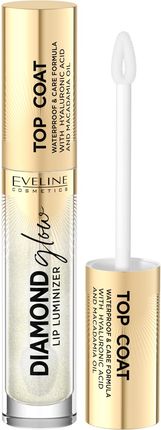 Eveline Cosmetics Diamond Glow Top Coat Do Ust Z Kwasem Hialuronowym 12 With Golden Dust 4,5ml