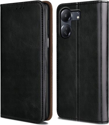 Krainagsm Etui Do Xiaomi Redmi 13C Poco C65 Case Skórzane Portfel Szkło 9H