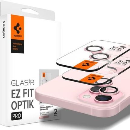 Spigen Szkło Na Aparat Glas Tr Ez Fit Optik Pro 2 Pack Do Iphone 15 Plus 14 Różowe