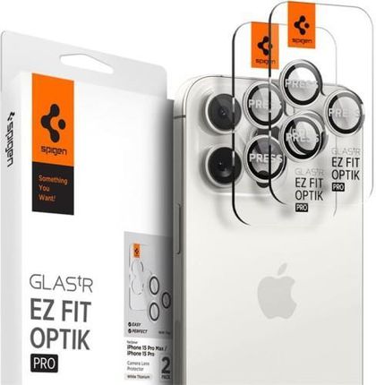 Spigen Szkło Na Aparat Glas Tr Ez Fit Optik Pro 2 Pack Do Iphone 15 Max Białe