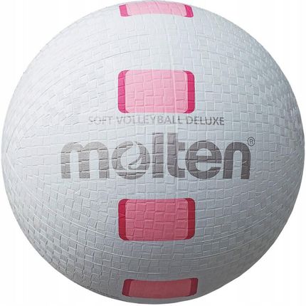 S2Y1550-WP Piłka do siatkówki Molten SOFT VOLLEYBALL DELUXE gumowa biało-różowa