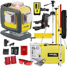 Nivel System Laser krzyżowy CL4D-R Bluetooth+ statyw+ czujnik RD800+ łata+tyczka