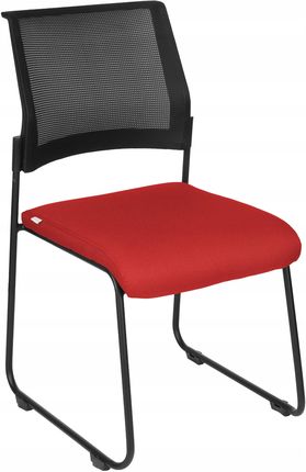 Krzesło Konferencyjne Biurowe Grospol Rede Tapicerowane Czerwone
