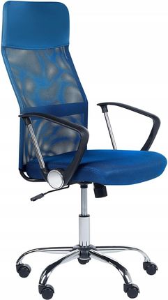 Beliani Krzesło Biurowe Fotel Regulowany Niebieskie