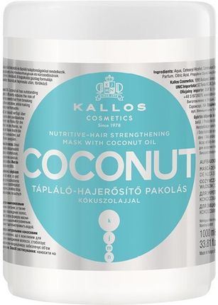 Kallos Kjmn Coconut Nutritive-Hair Strengthening Mask Odżywczo-Wzmacniająca Maska Do Włosów 1000 ml
