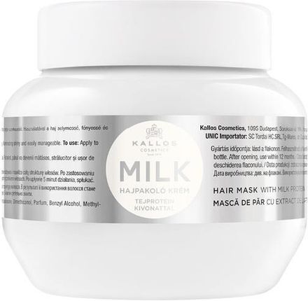 Kallos Kjmn Milk Hair Mask Maska Do Włosów Z Proteinami Mlecznymi 275 ml