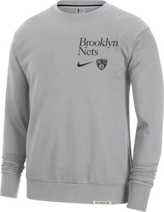 Męska Bluza Dresowa Z Półokrągłym Dekoltem Nike Dri-Fit Nba Brooklyn Nets Standard Issue - Szary