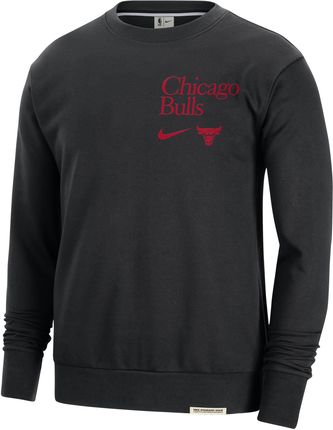 Męska Bluza Dresowa Z Półokrągłym Dekoltem Nike Dri-Fit Nba Chicago Bulls Standard Issue - Czerń