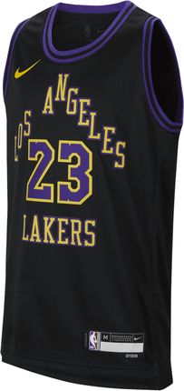 Koszulka Dla Dużych Dzieci Nike Dri-Fit Nba Swingman Lebron James Los Angeles Lakers City Edition 2023/24 - Czerń