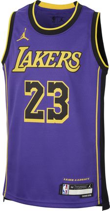 Koszulka Dla Dużych Dzieci Chłopców Jordan Dri-Fit Nba Swingman Lebron James Los Angeles Lakers Statement Edition - Fiolet
