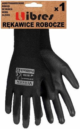 Verken Rękawiczki Robocze Poliblack - Manualne Warsztatowe - Rozmiar 10