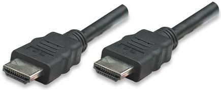 Manhattan Kabel Hdmi Z Ethernetem, Ekranowany, 1 M, Czarny