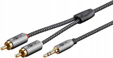 Goobay Kabel Audio Aux, Jack 3,5 Mm Stereo Cinch Rca, 2 M, Sharkskin Grey