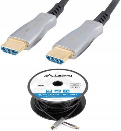 Lanberg Kabel Przewód Hdmi V2.0 4K 60Hz 144Hz Aktywny Ethernet Optyczny Aoc 10M