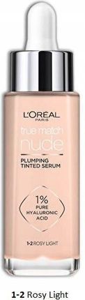 L'Oréal Paris True Match Nude Plumping Tinted Serum Tonujące Z 1% Kwasu Hialuronowego 30ml Odcień 1-2 Rosy Light