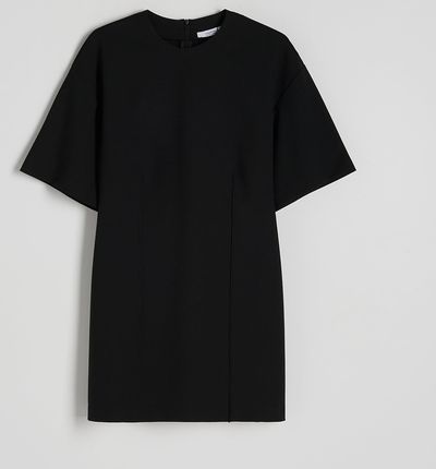 Reserved - Gładka sukienka mini - Czarny